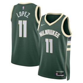 Dres Milwaukee Bucks Brook Lopez 11 Nike 2022-23 Icon Edition Zelena Swingman